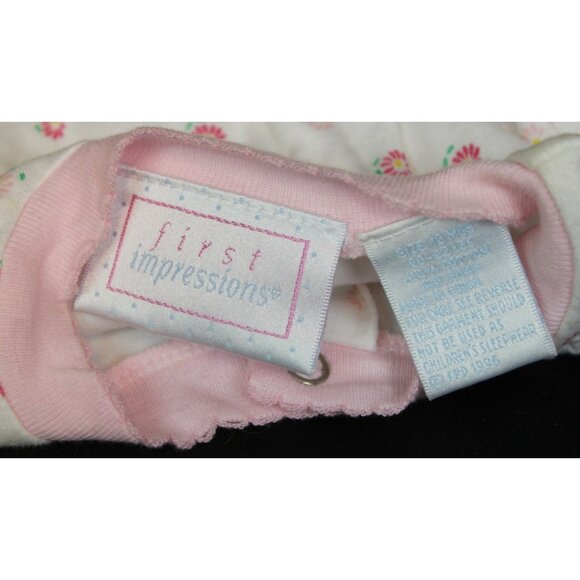 First Impressions Spring Summer Baby 2pc Outfit Girls 12M Pink Flower Hearts - Picture 9 of 10